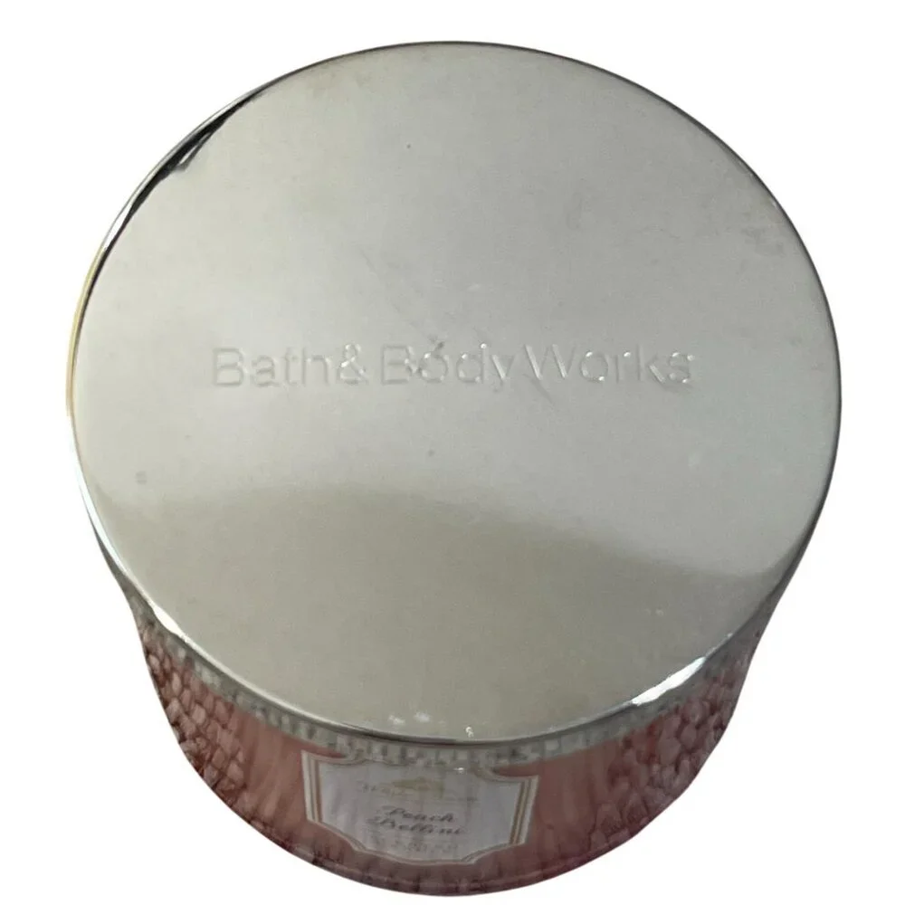 Bath & Body Works Peach Bellini Scented Candle 3 Wick 14.5oz - Picture 5 of 8